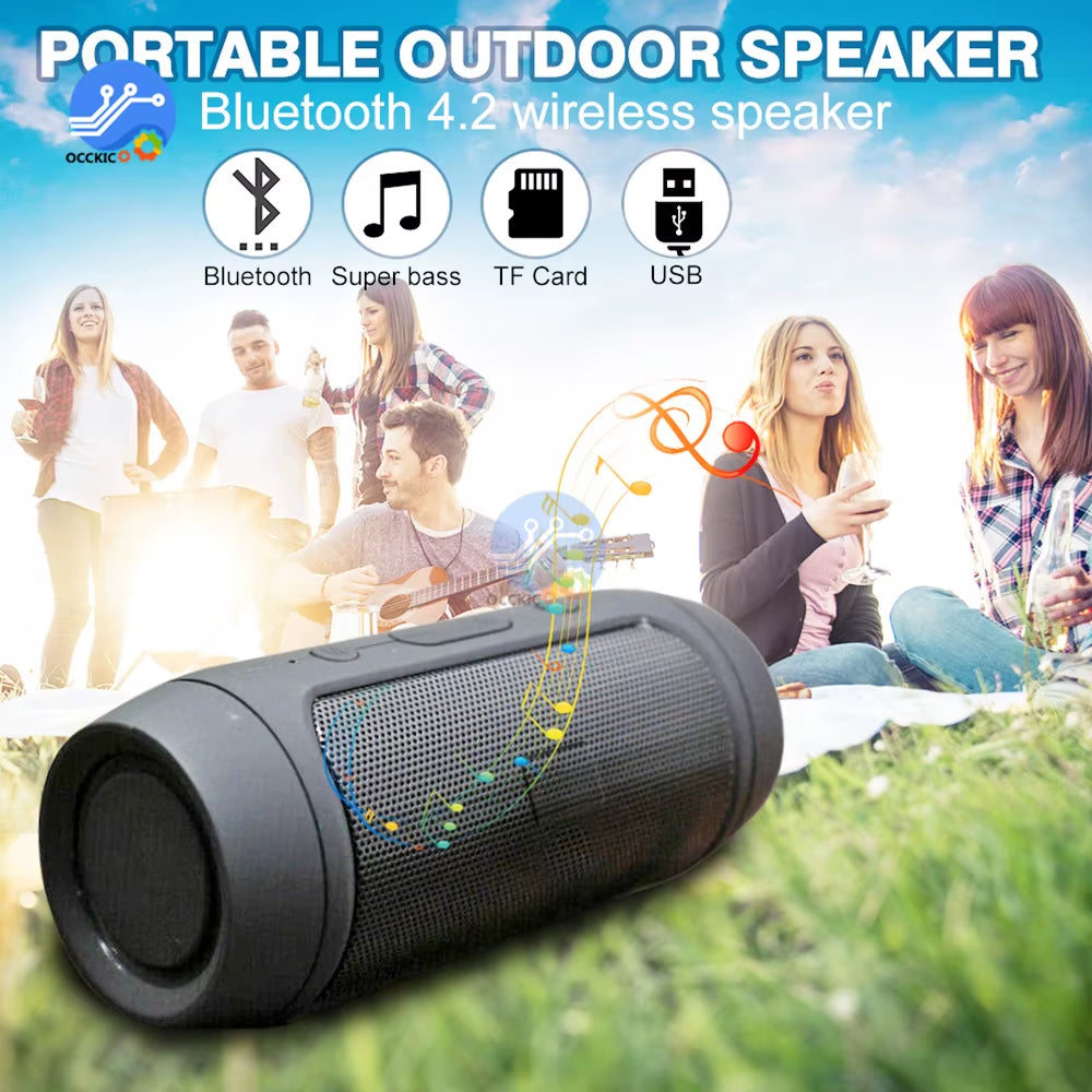 Waterproof Portable Speaker Mini Bluetooth Music Bass Speaker Subwoofer Outdoor Wireless Loudspeaker Support TF FM Radio