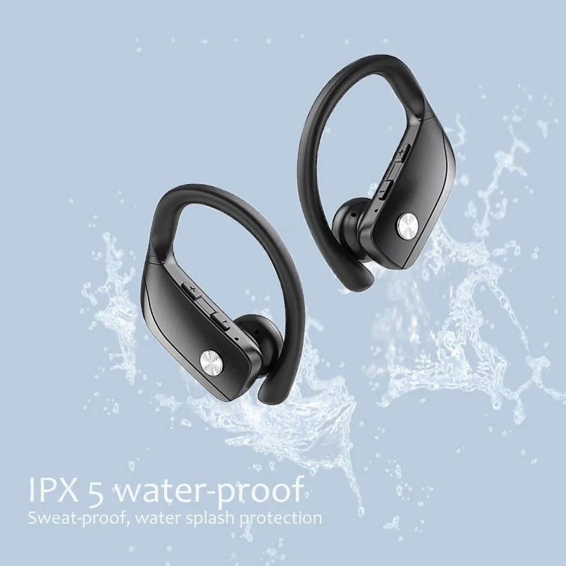 Bluetooth Headphones True Wireless Earbuds Ear Hook Sports Headsets TWS Bass Gaming Earphones with Mic IPX5 Waterproof