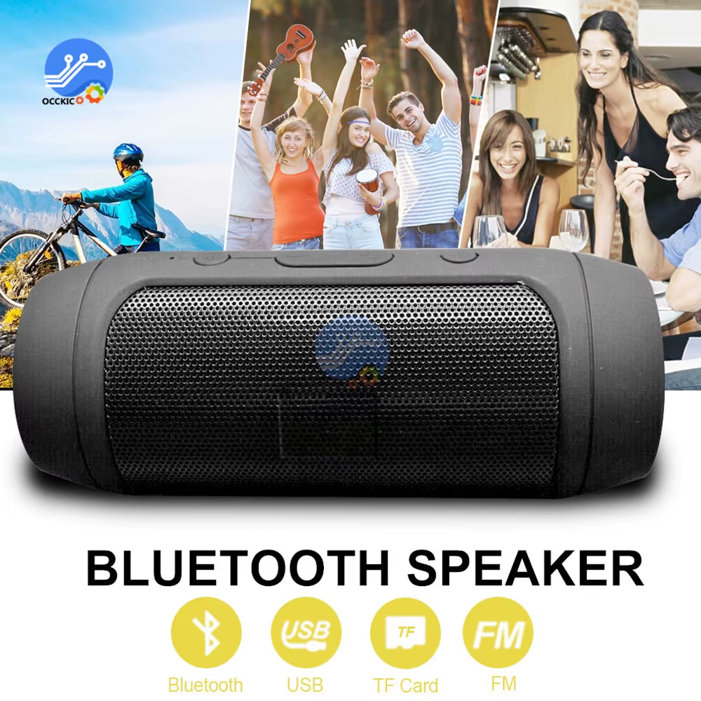 Waterproof Portable Speaker Mini Bluetooth Music Bass Speaker Subwoofer Outdoor Wireless Loudspeaker Support TF FM Radio